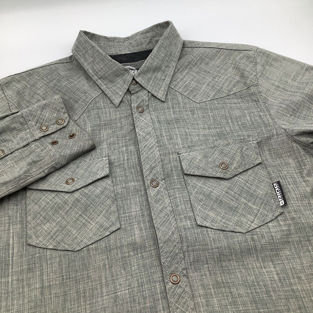 Ride Snowboard Co Long Sleeve Snap Button Mesh‎ Lined Shirt Jacket Size M